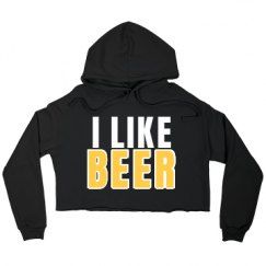 Ladies Relaxed Fit Cropped Fleece Hoodie