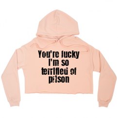 Ladies Relaxed Fit Cropped Fleece Hoodie