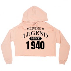 Ladies Relaxed Fit Cropped Fleece Hoodie