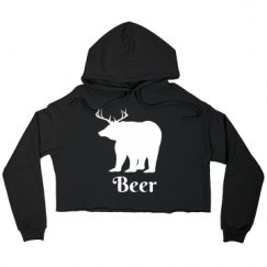 Ladies Relaxed Fit Cropped Fleece Hoodie