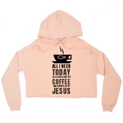 Ladies Relaxed Fit Cropped Fleece Hoodie