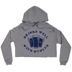 Ladies Relaxed Fit Cropped Fleece Hoodie