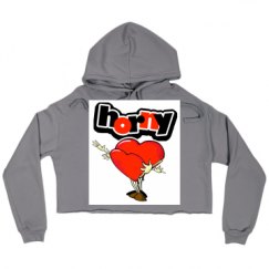 Ladies Relaxed Fit Cropped Fleece Hoodie