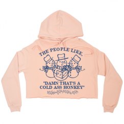 Ladies Relaxed Fit Cropped Fleece Hoodie