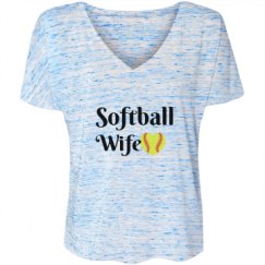 Ladies Flowy Slouchy V-Neck Tee