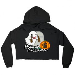 Ladies Relaxed Fit Cropped Fleece Hoodie