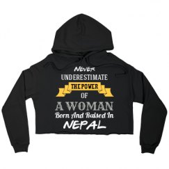 Ladies Relaxed Fit Cropped Fleece Hoodie