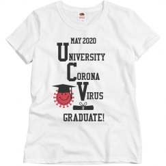 Ladies University Of Corona Virus Graduate T-Shirt