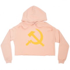 Ladies Relaxed Fit Cropped Fleece Hoodie