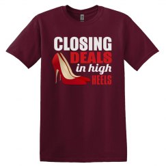 Closing Deals In High Heels Adult Unisex Basic Tee