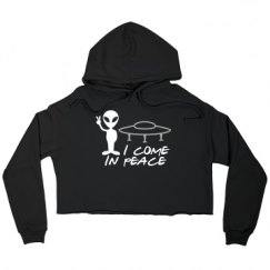 Ladies Relaxed Fit Cropped Fleece Hoodie