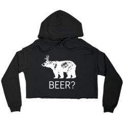 Ladies Relaxed Fit Cropped Fleece Hoodie