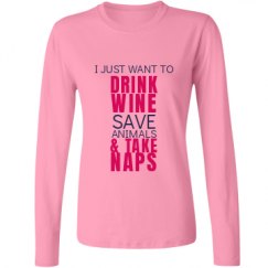 Ladies Relaxed Fit Basic Long Sleeve Tee