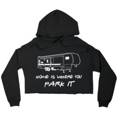 Ladies Relaxed Fit Cropped Fleece Hoodie