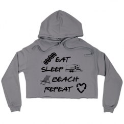 Ladies Relaxed Fit Cropped Fleece Hoodie
