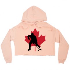 Ladies Relaxed Fit Cropped Fleece Hoodie