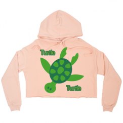 Ladies Relaxed Fit Cropped Fleece Hoodie