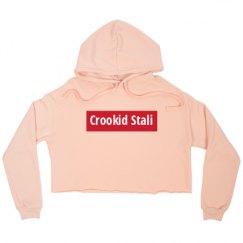 Ladies Relaxed Fit Cropped Fleece Hoodie