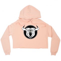 Ladies Relaxed Fit Cropped Fleece Hoodie