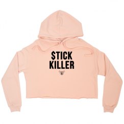 Ladies Relaxed Fit Cropped Fleece Hoodie