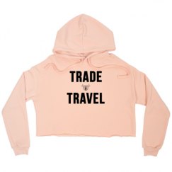Ladies Relaxed Fit Cropped Fleece Hoodie