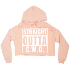 Ladies Relaxed Fit Cropped Fleece Hoodie