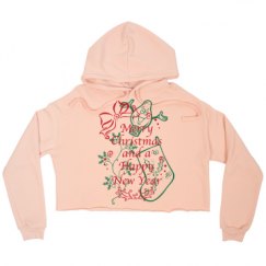 Ladies Relaxed Fit Cropped Fleece Hoodie