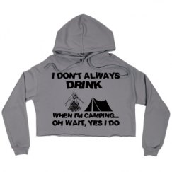 Ladies Relaxed Fit Cropped Fleece Hoodie