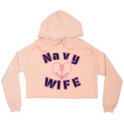 Ladies Relaxed Fit Cropped Fleece Hoodie