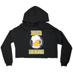 Ladies Relaxed Fit Cropped Fleece Hoodie