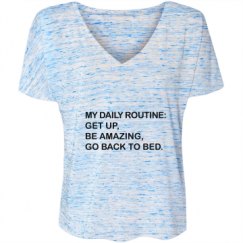 Ladies Flowy Slouchy V-Neck Tee