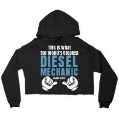 Ladies Relaxed Fit Cropped Fleece Hoodie