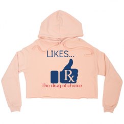 Ladies Relaxed Fit Cropped Fleece Hoodie