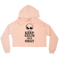 Ladies Relaxed Fit Cropped Fleece Hoodie