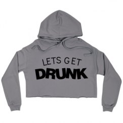 Ladies Relaxed Fit Cropped Fleece Hoodie