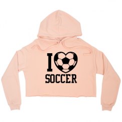 Ladies Relaxed Fit Cropped Fleece Hoodie