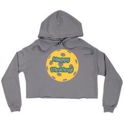 Ladies Relaxed Fit Cropped Fleece Hoodie