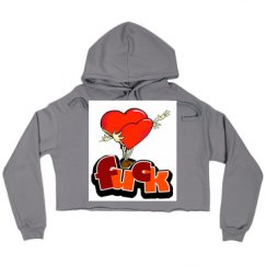 Ladies Relaxed Fit Cropped Fleece Hoodie