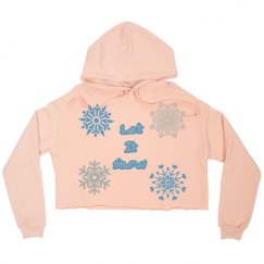 Ladies Relaxed Fit Cropped Fleece Hoodie