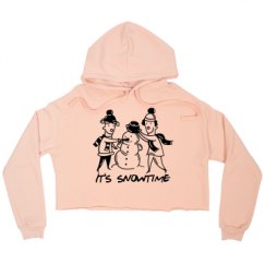 Ladies Relaxed Fit Cropped Fleece Hoodie