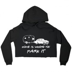 Ladies Relaxed Fit Cropped Fleece Hoodie