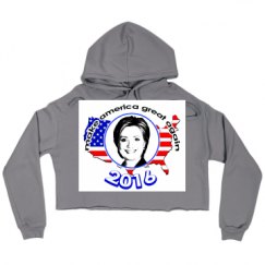 Ladies Relaxed Fit Cropped Fleece Hoodie