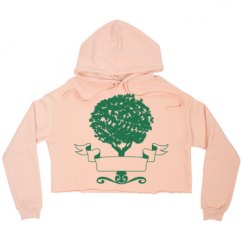 Ladies Relaxed Fit Cropped Fleece Hoodie