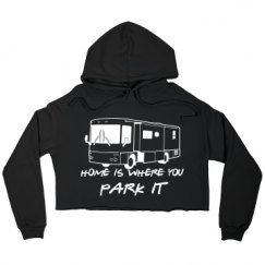 Ladies Relaxed Fit Cropped Fleece Hoodie