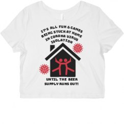 Ladies Slim Fit Crop Top Tee