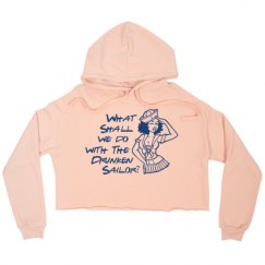 Ladies Relaxed Fit Cropped Fleece Hoodie