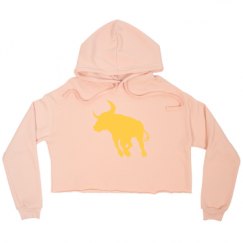 Ladies Relaxed Fit Cropped Fleece Hoodie