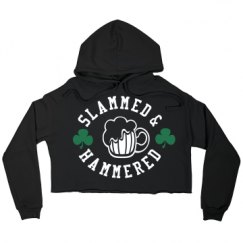 Ladies Relaxed Fit Cropped Fleece Hoodie