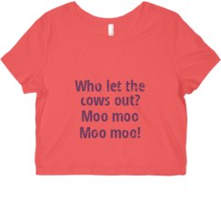 Ladies Slim Fit Crop Top Tee