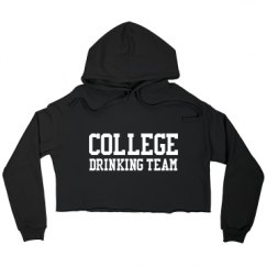 Ladies Relaxed Fit Cropped Fleece Hoodie